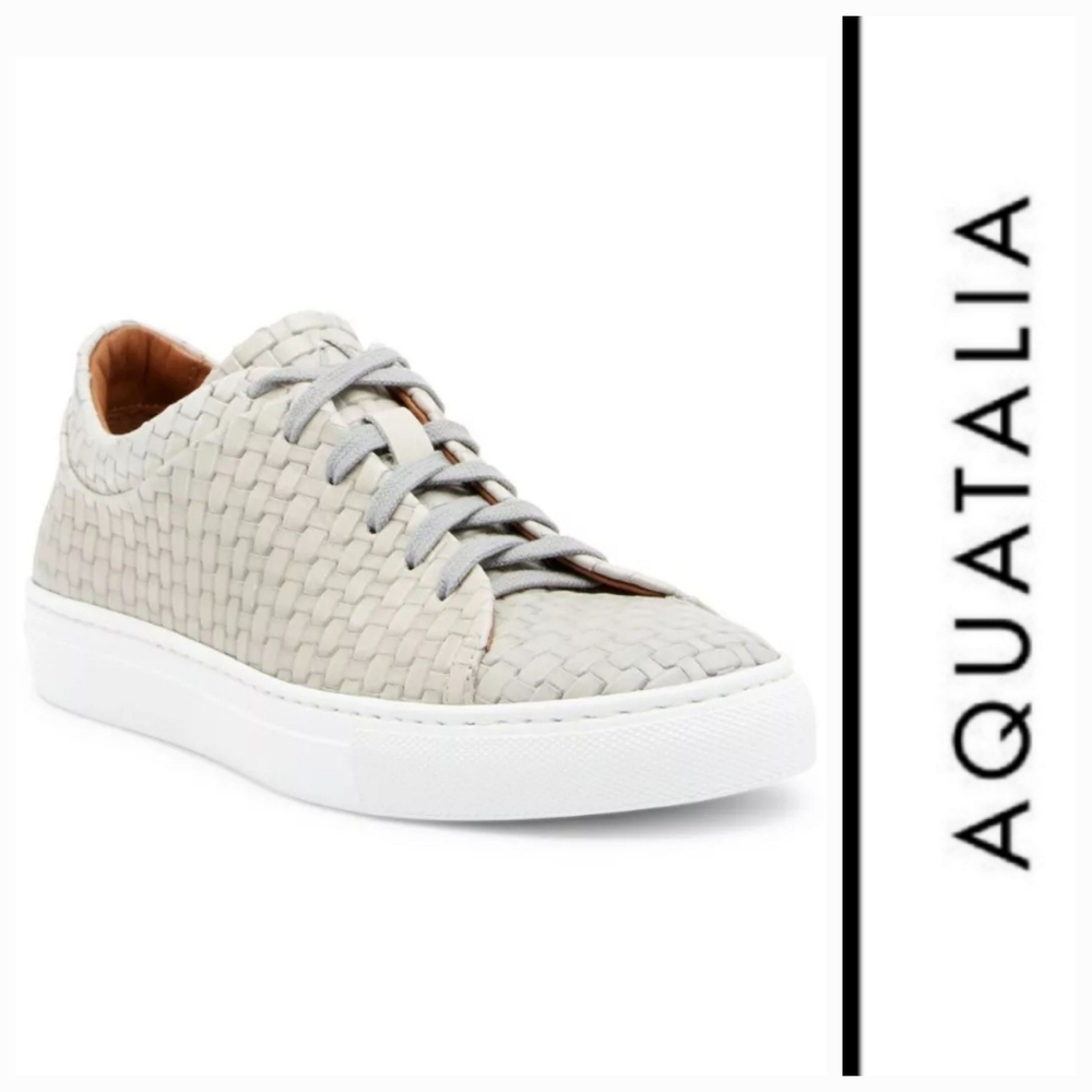 Aquatalia Embossed Leather Sneakers